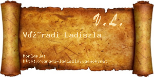 Váradi Ladiszla névjegykártya